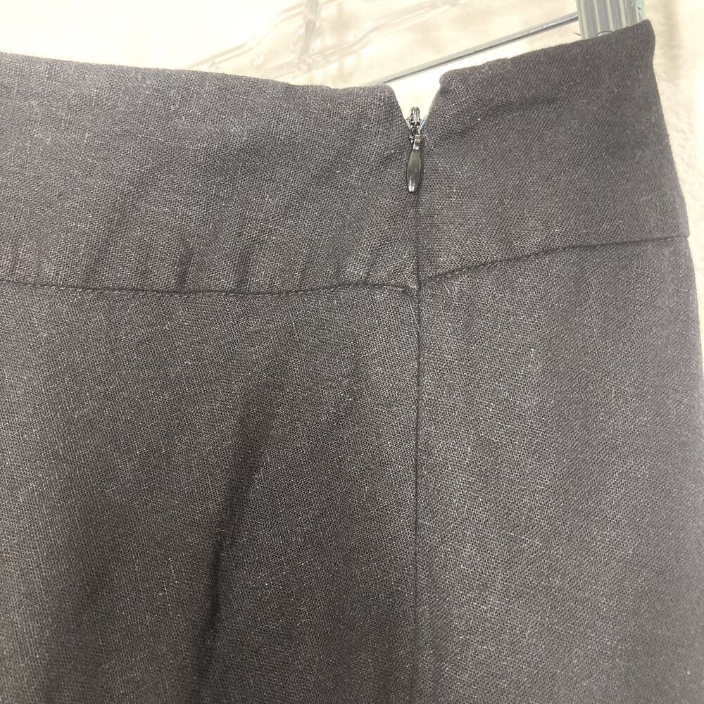 Carole Little Skirt Womens 14 Black Linen Rayon Midi Sequin Embroidered Lined - Picture 12 of 14